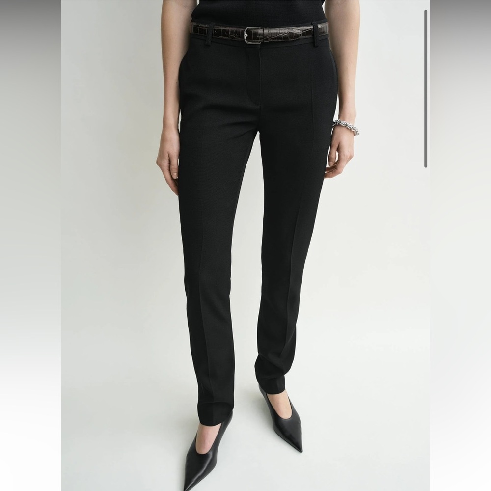 Toteme Black low waist slim trousers 36